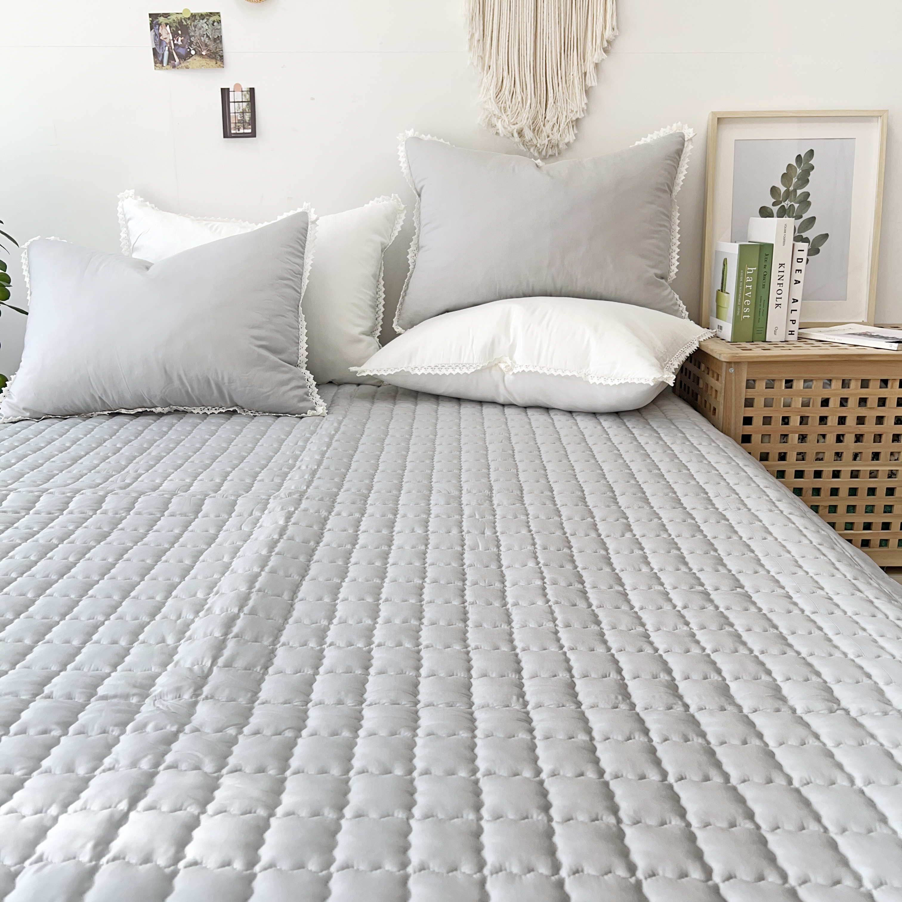 토션 먼지없는 모달100 미끄럼방지 고정밴드 사계절 매트리스 침대패드 S/SS