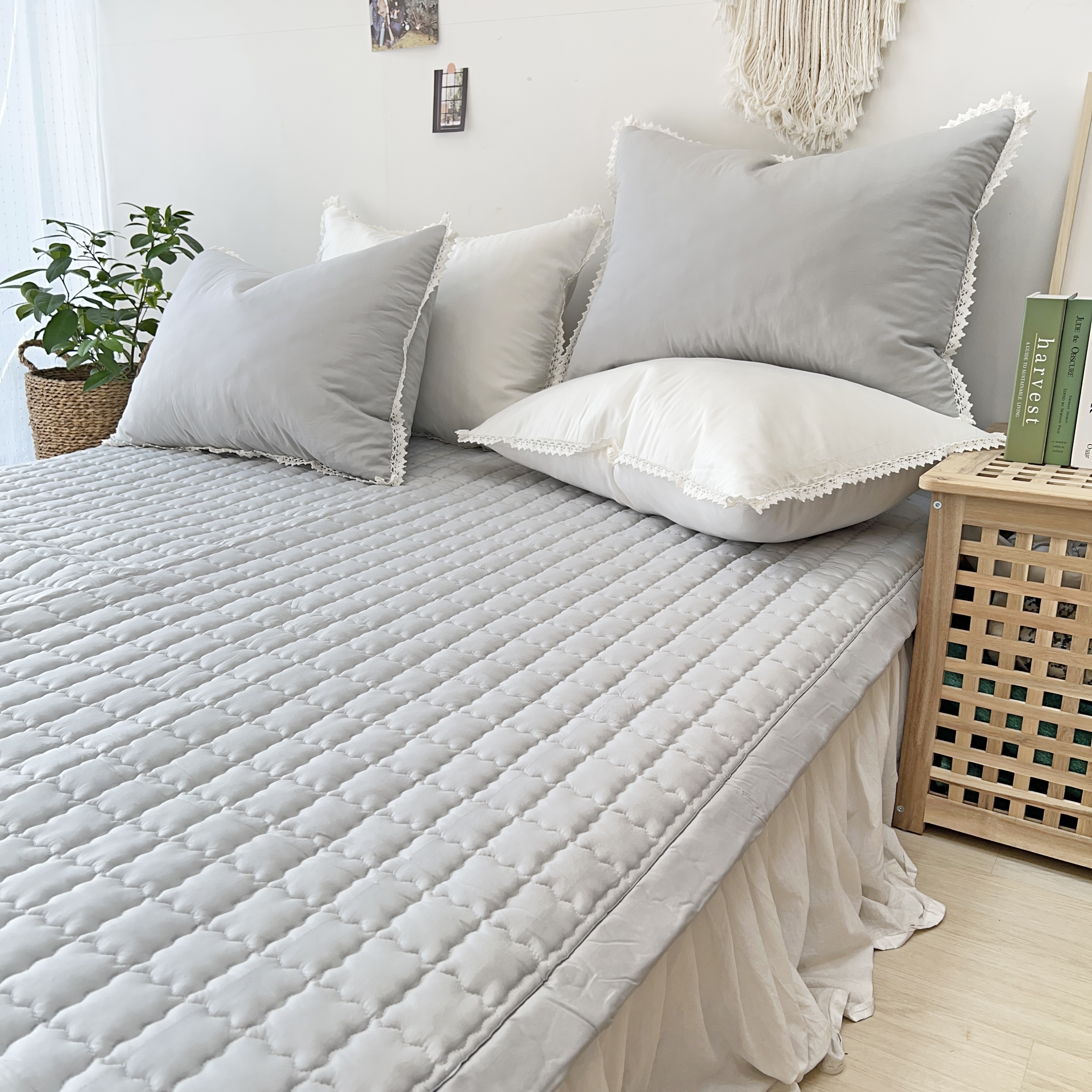 토션 먼지없는 모달100 미끄럼방지 고정밴드 사계절 매트리스 침대패드 S/SS