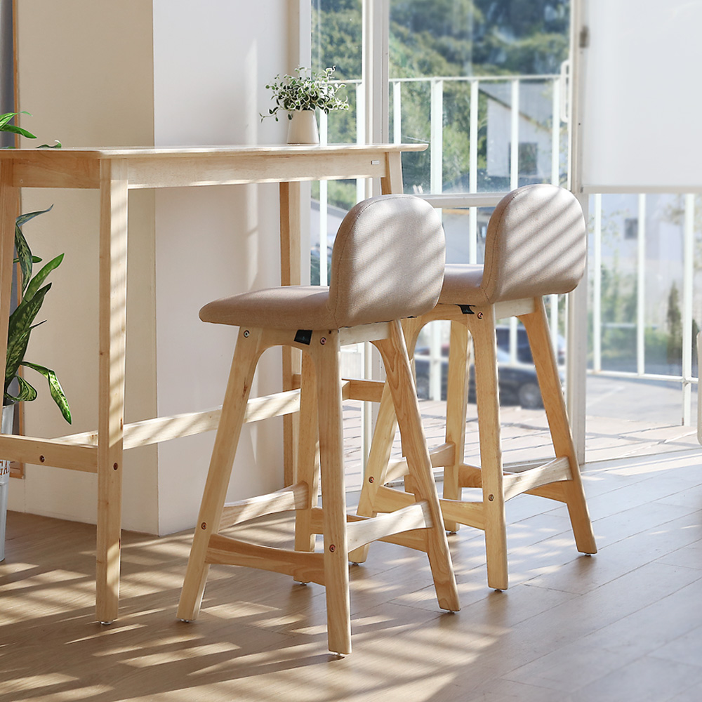 린백 식탁의자 원목 카페 편한 인테리어 의자 패브릭 스툴 벤치 홈 바의자 LB21K
