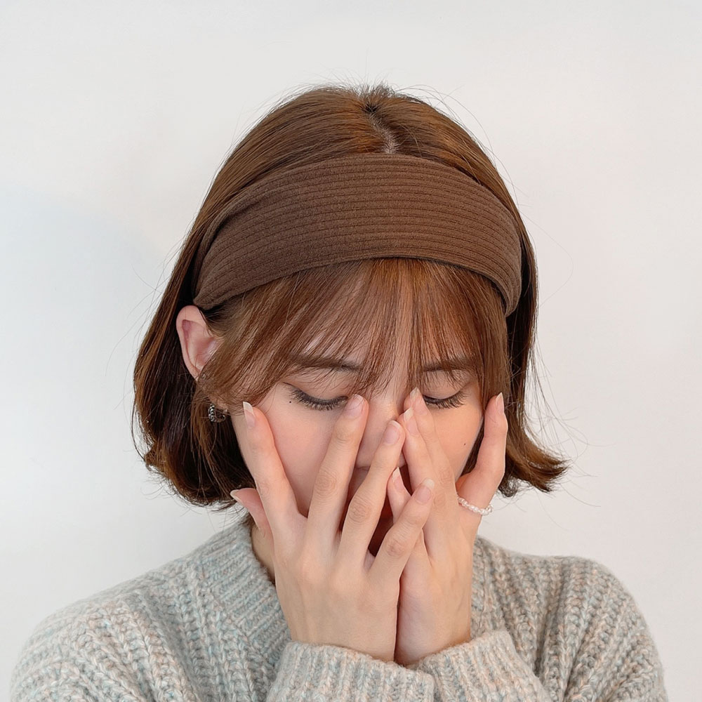 편안한 베이직 무지 골지 넓은 머리띠 와이드 두꺼운머리띠 헤어밴드 - 상세 이미지 2