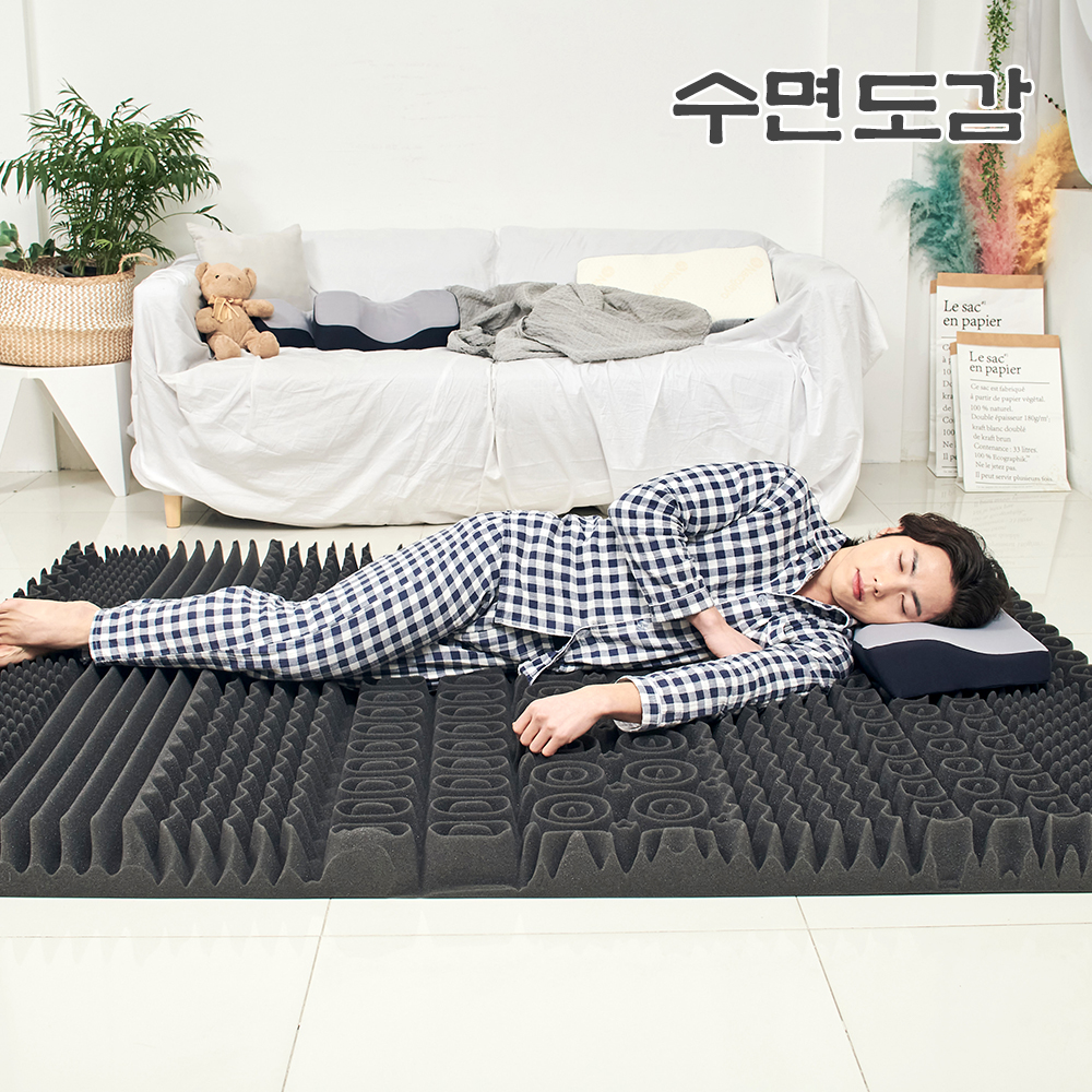 수면도감 14존 토퍼매트리스 바닥 침대매트 7㎝ 1인용 싱글 두꺼운 매트리스