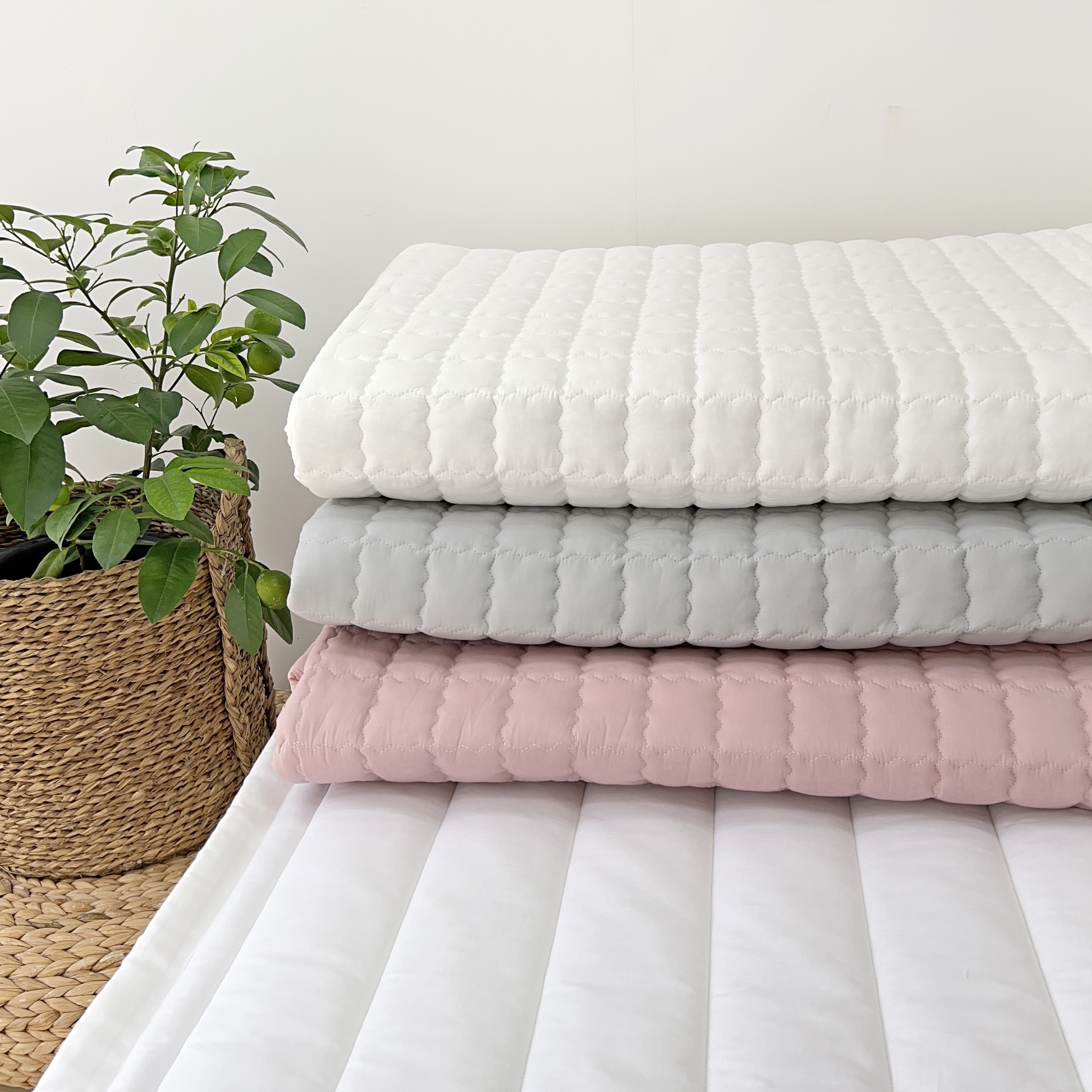 토션 먼지없는 모달100 미끄럼방지 고정밴드 사계절 매트리스 침대패드 S/SS