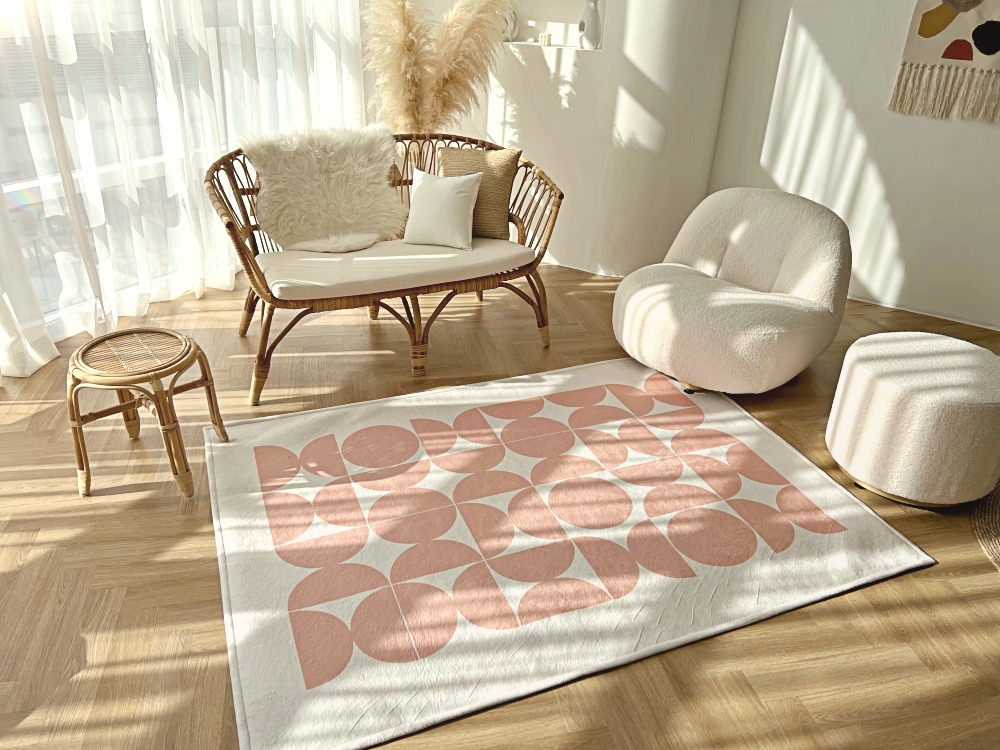 러그 no4 원형 무늬 패턴 컬러 카페트 거실 침실 단모 사계절 한평 150x200cm 이미지 6