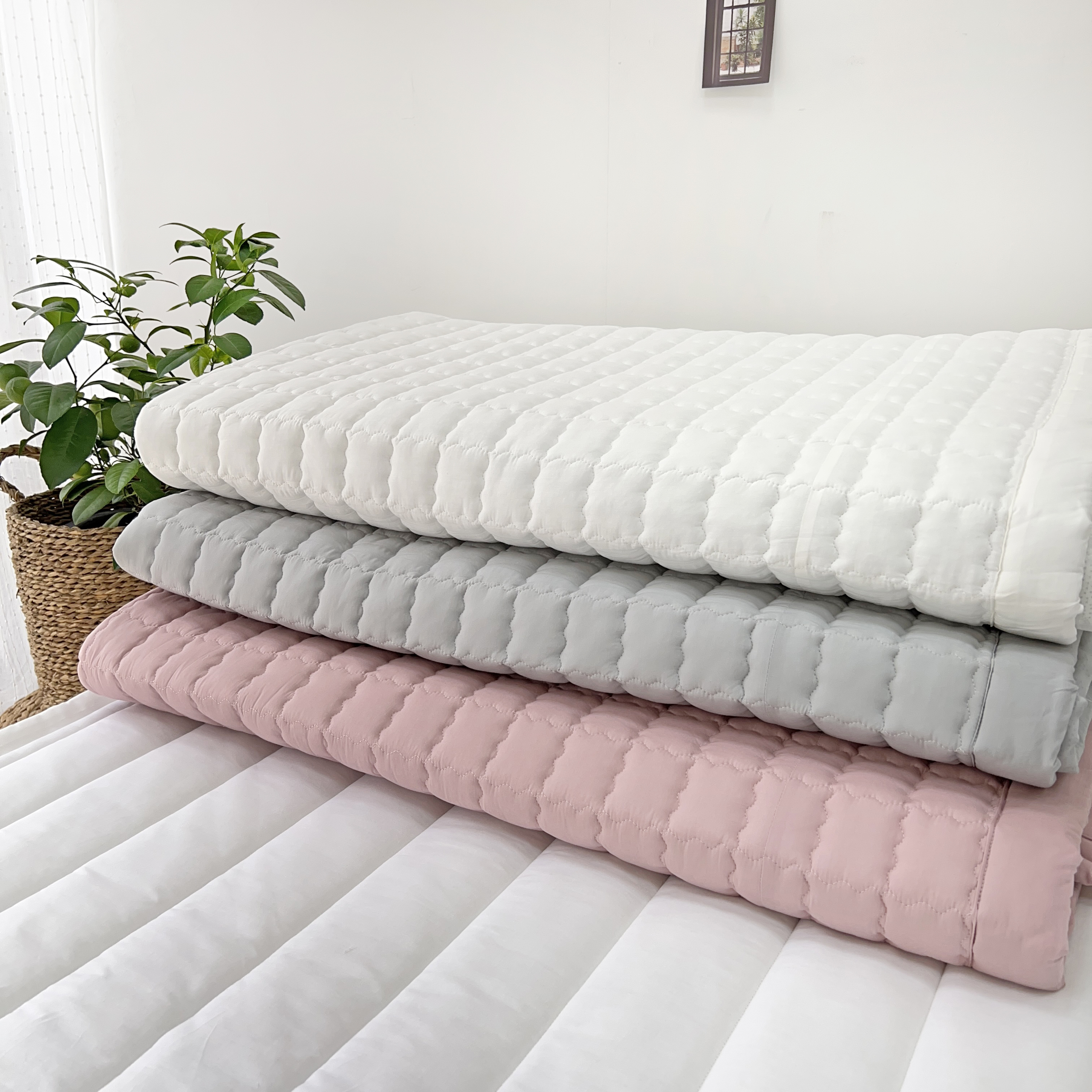 토션 먼지없는 모달100 미끄럼방지 고정밴드 사계절 매트리스 침대패드 S/SS