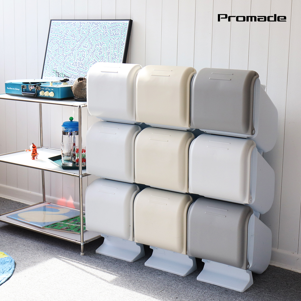 원터치 분리수거함 3단