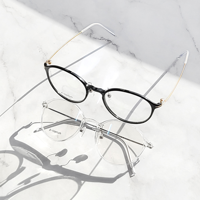 블루라이트차단 안경 티타늄 투명 안경테 뿔테 여자 남자 패션 가벼운
