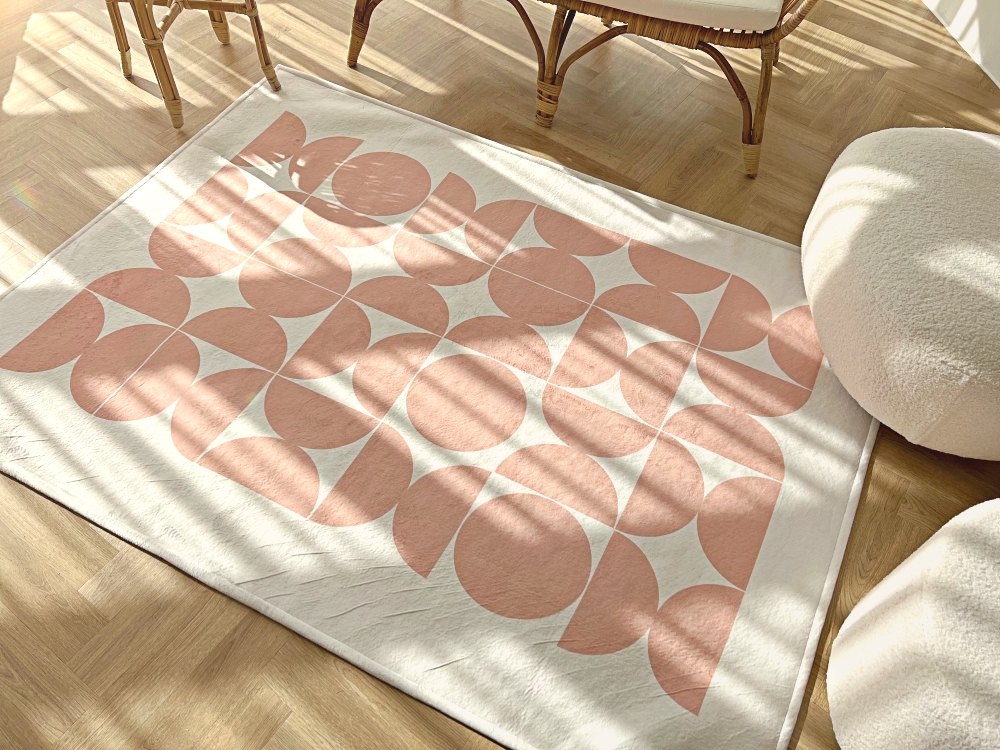 러그 no4 원형 무늬 패턴 컬러 카페트 거실 침실 단모 사계절 한평 150x200cm 이미지 8