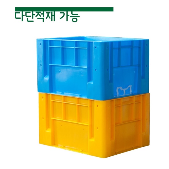 노란 플라스틱 사과 박스 농수산물 상자 감 과일운반 수확 바구니 채소 배추 김치 산업용 - 상세 이미지 2