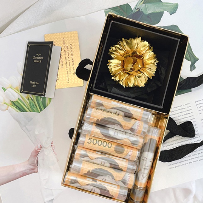 돈 꽃 상자 돈꽃바구니 머니 플라워 용돈 박스 현금 선물 한송이 칠순 어버이날 팔순 생신
