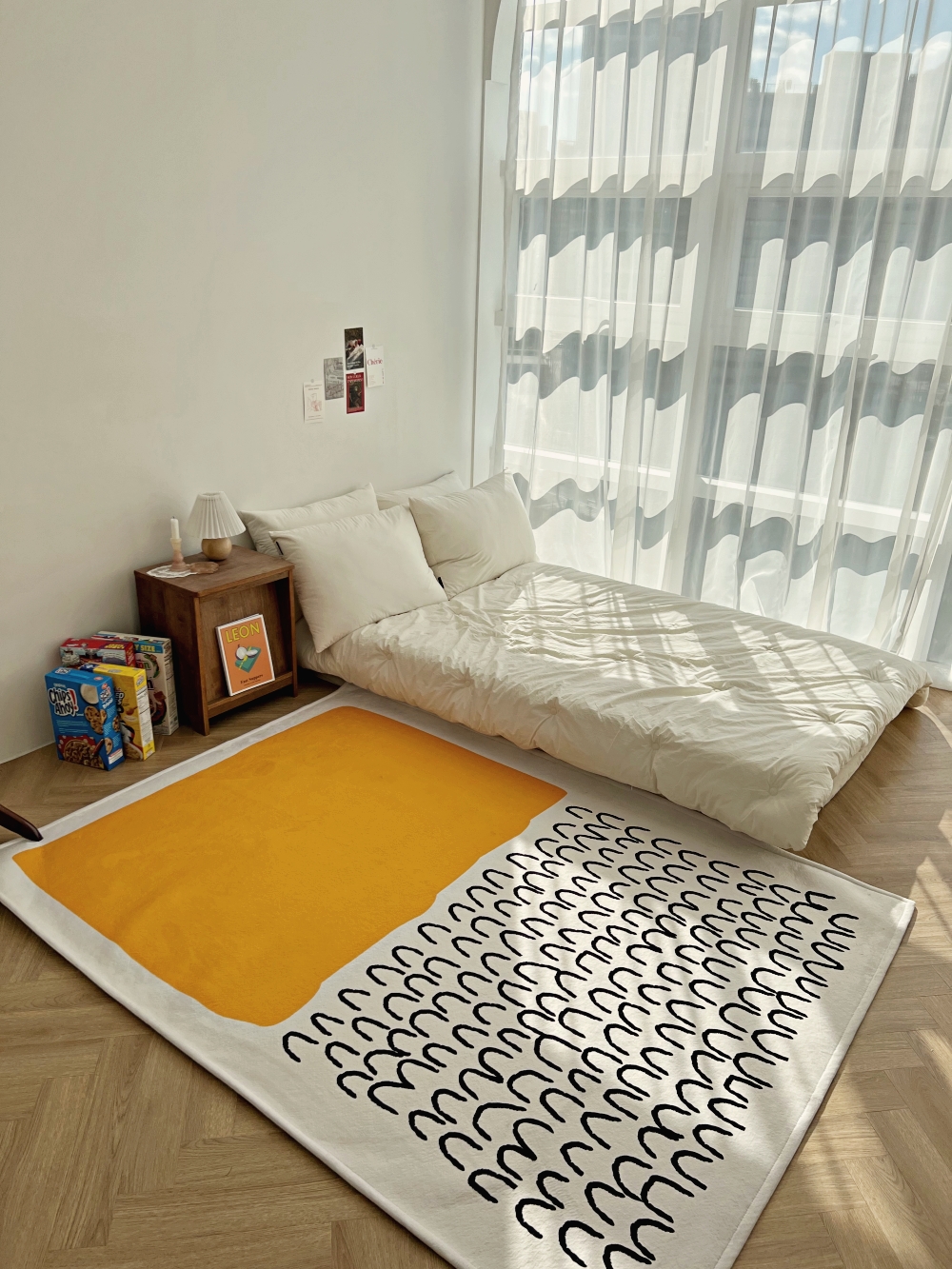헤이데이윤 워셔블 노랑 귀여운 no14 사계절 단모러그 한평 150x200cm - 상세 이미지 2