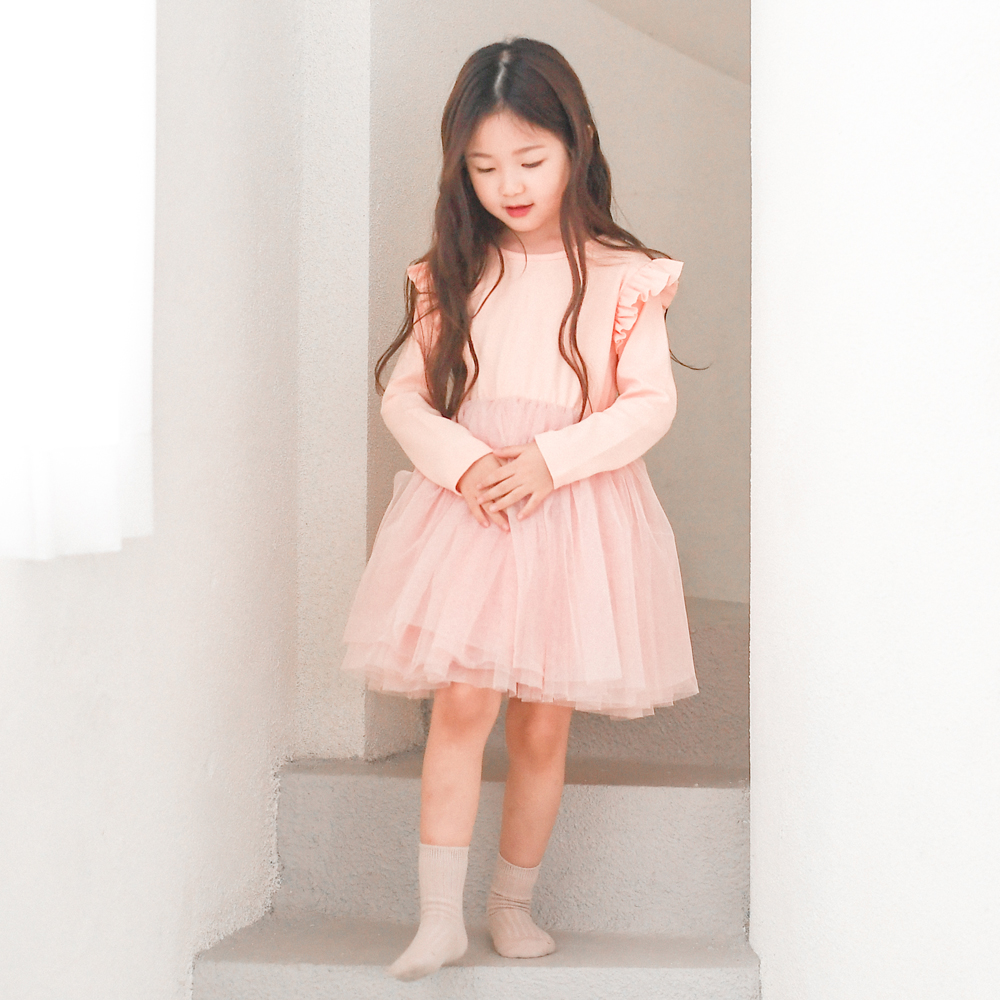 카이엔 튜튜 샤 원피스 여아 아동 블루 핑크 기본 보통핏 면 봄 가을 - 상세 이미지 5