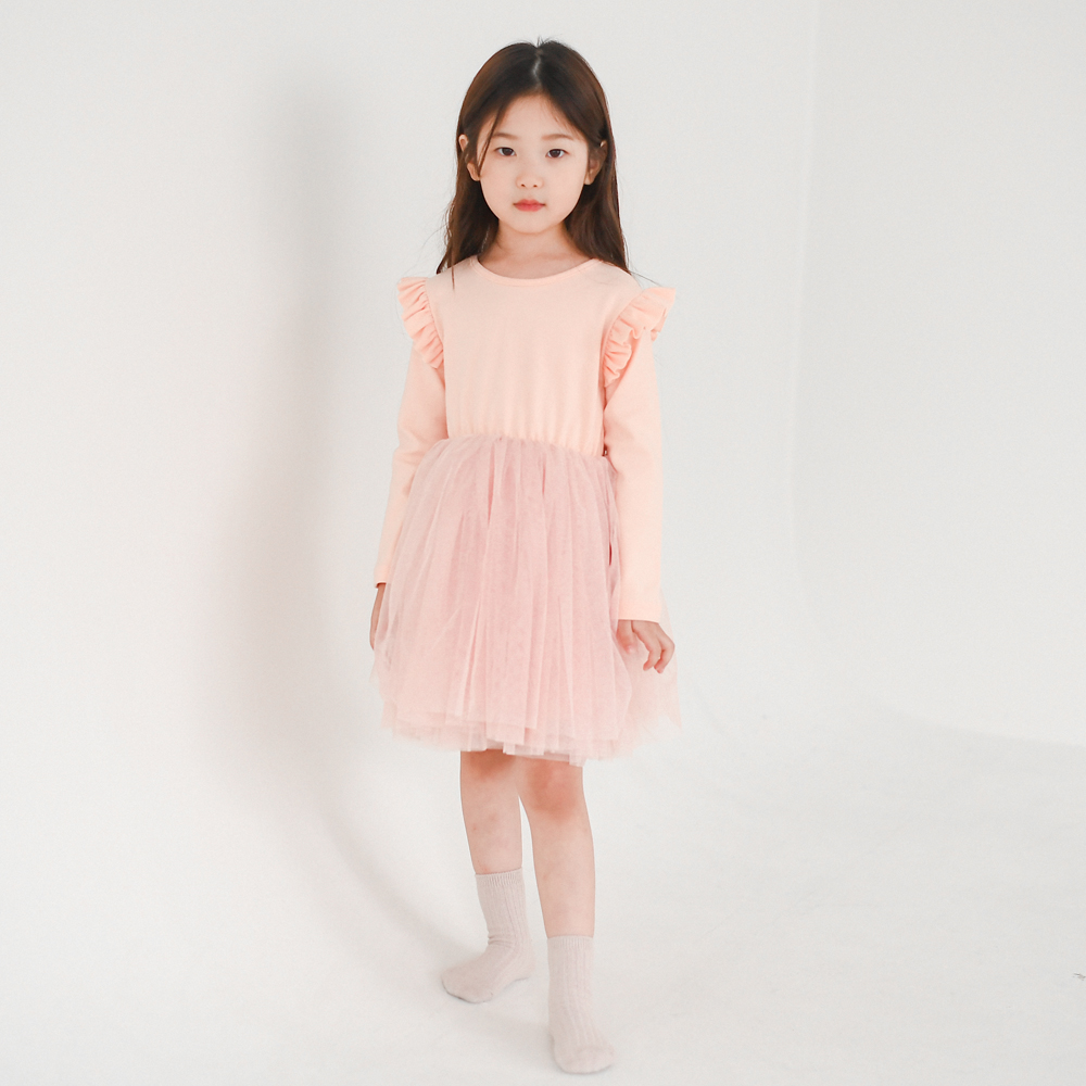 카이엔 튜튜 샤 원피스 여아 아동 블루 핑크 기본 보통핏 면 봄 가을 - 상세 이미지 3