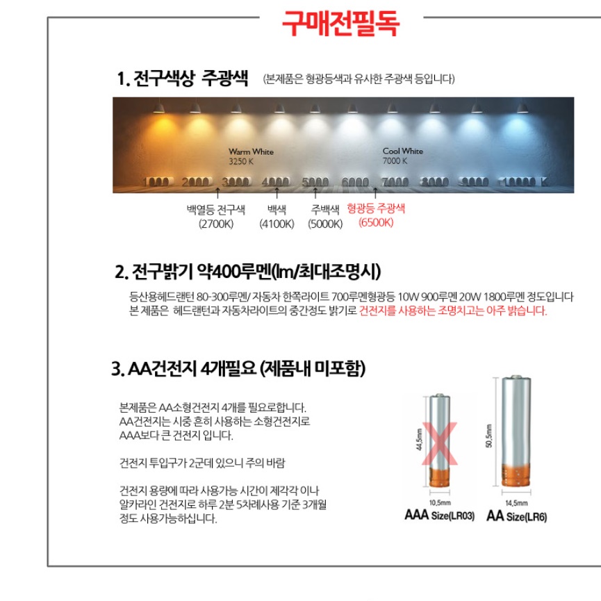4단 조절 스위치 아파트 비상등 무선 독서등 거실 주방등 붙이는 조명 보안등 욕실등 침대 이미지 7