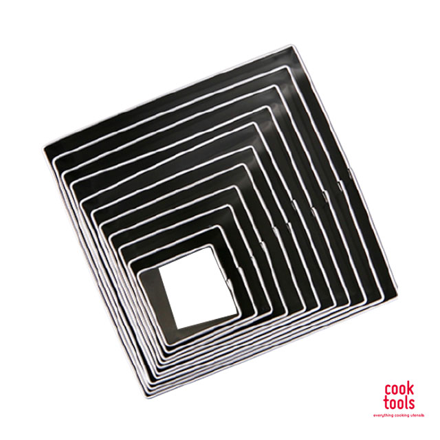 정사각 쿠키커터 셋트 스테인레스 베이킹 요리 반죽 모양틀 11pcs - 상품 이미지
