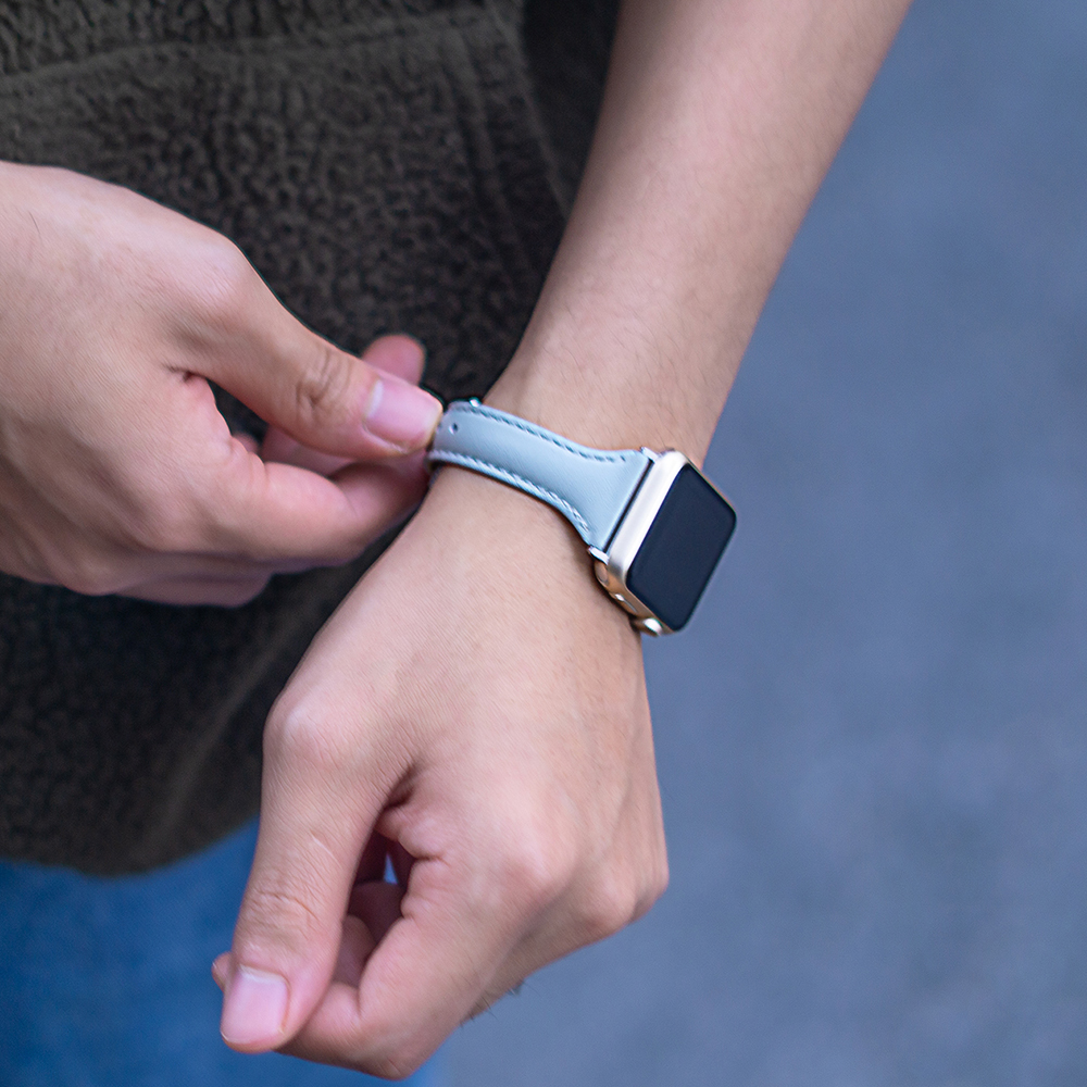 웨어플래닛 애플워치 슬림 라인 가죽 패디 레더 세퍼레이트피스 밴드 스트랩 시계 줄 10 울트라 호환 - 상세 이미지 5