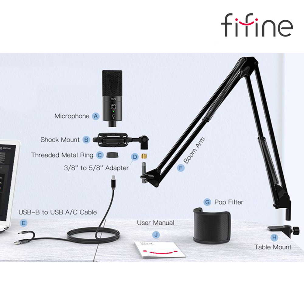 FIFINE T683 ASMR 유선 유튜브 방송용 콘덴서 마이크 풀세트 - 상세 이미지 4