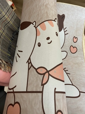 귀여운 고양이 캐릭터 긴 러그 침대 사이드 카페트 홈 사계절
