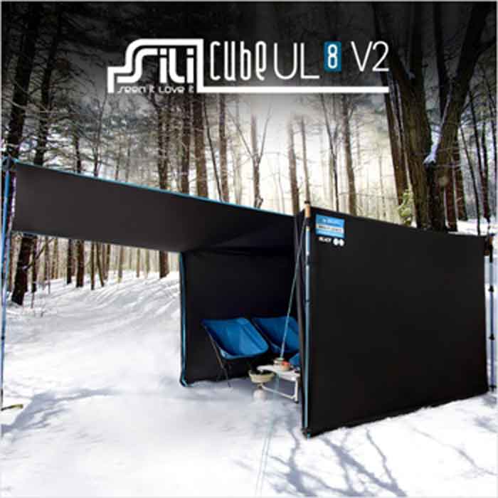 실리 큐브 UL8 블랙 V2 8인용 등산 백패킹 비박 방한 바람막이 초경량 쉘터 - 상세 이미지 2