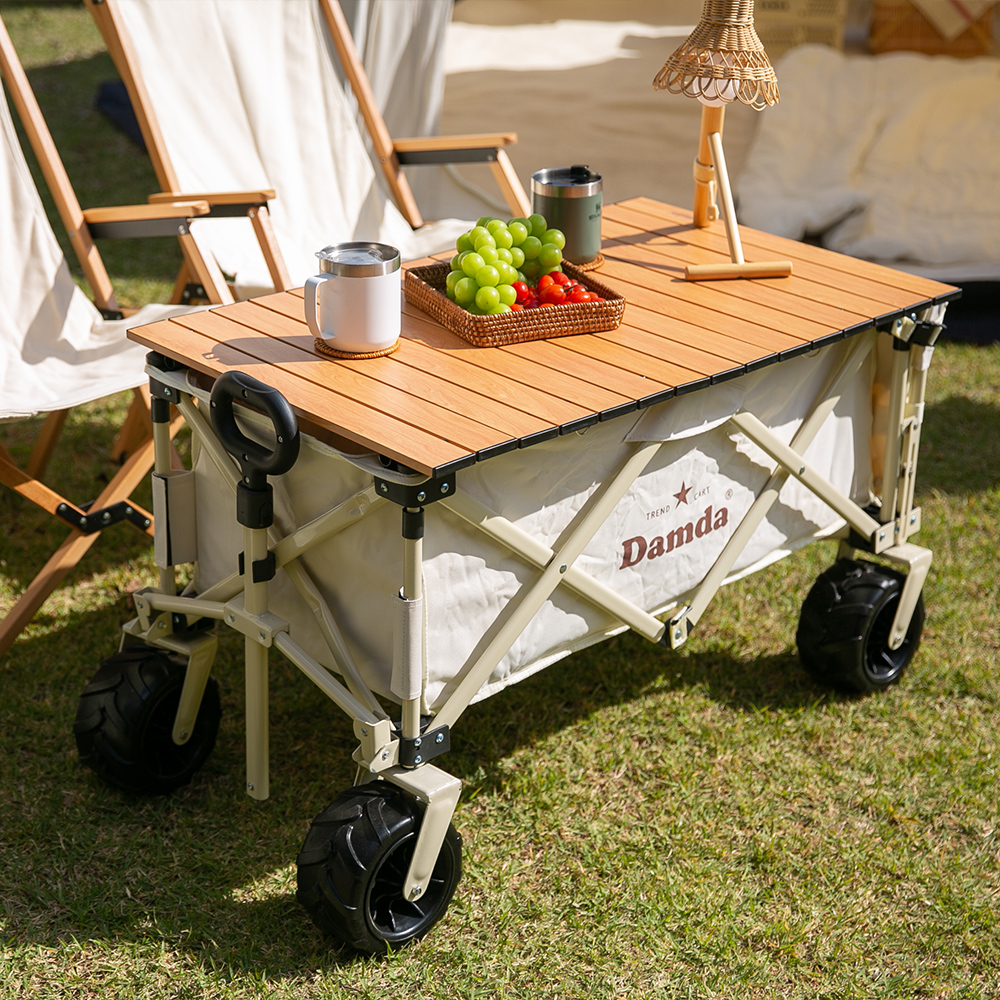 담다 웨건상판 접이식 철제 롤상판 폴딩 캐리어 수레 테이블 감성 피크닉