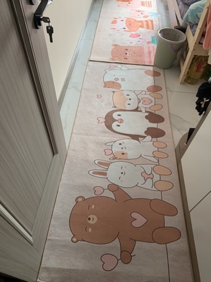 귀여운 고양이 캐릭터 긴 러그 침대 사이드 카페트 홈 사계절