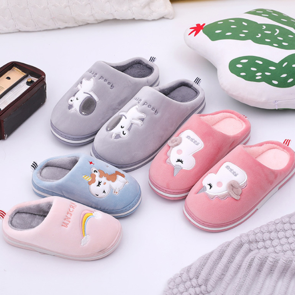 캐릭터 자수 털 실내화 쿠션 겨울 퍼 방한 보온 슬리퍼 층간소음 학원 거실화 사무실 동물