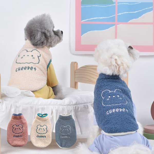 강아지옷 부끄곰 애견 기모 양털 조끼 후리스 겨울옷 뽀글이 패딩 치펫 자켓
