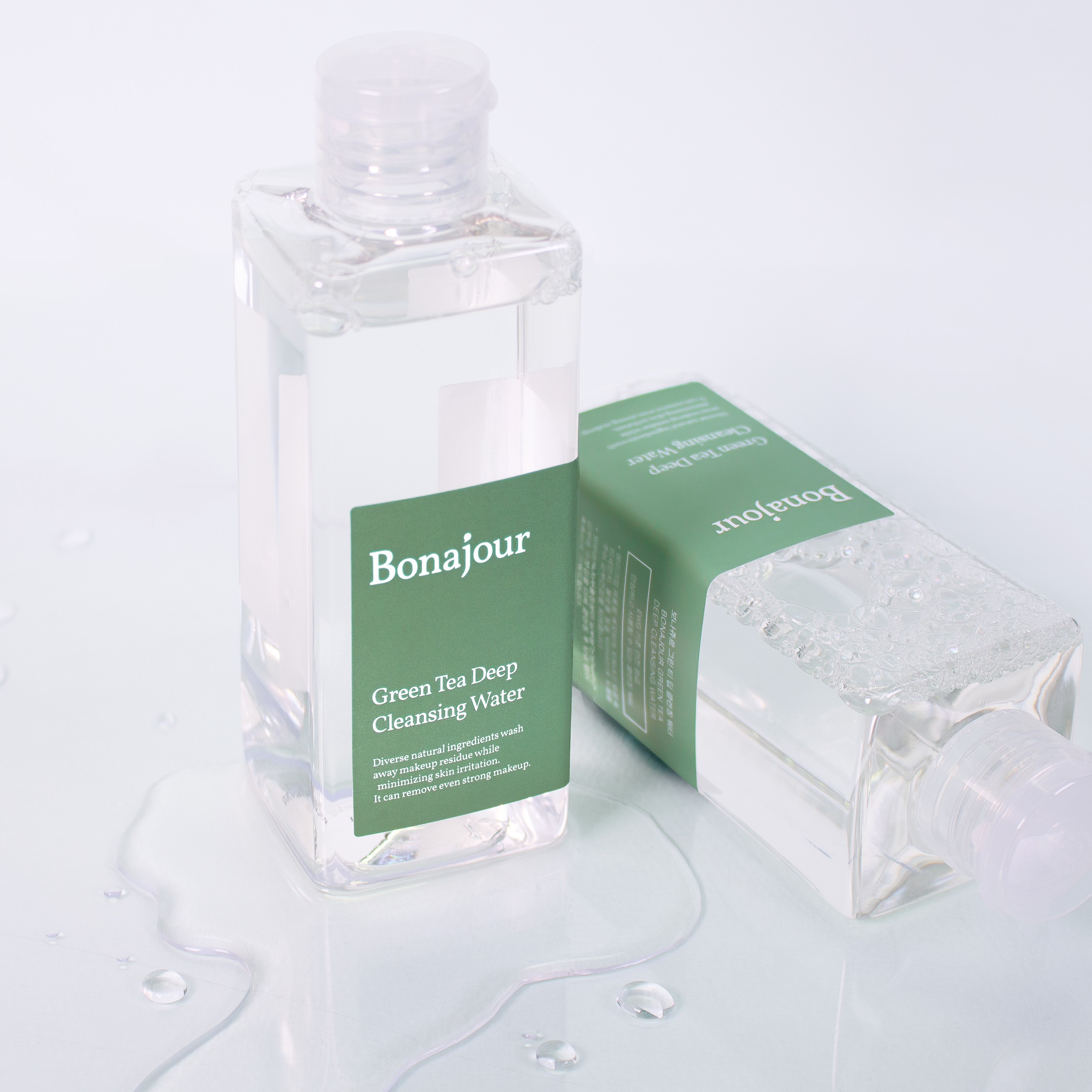 보나쥬르 그린티 비건 딥 클렌징 워터 / 저자극 알래스카 빙하수 클렌저 200ml - 상세 이미지 2