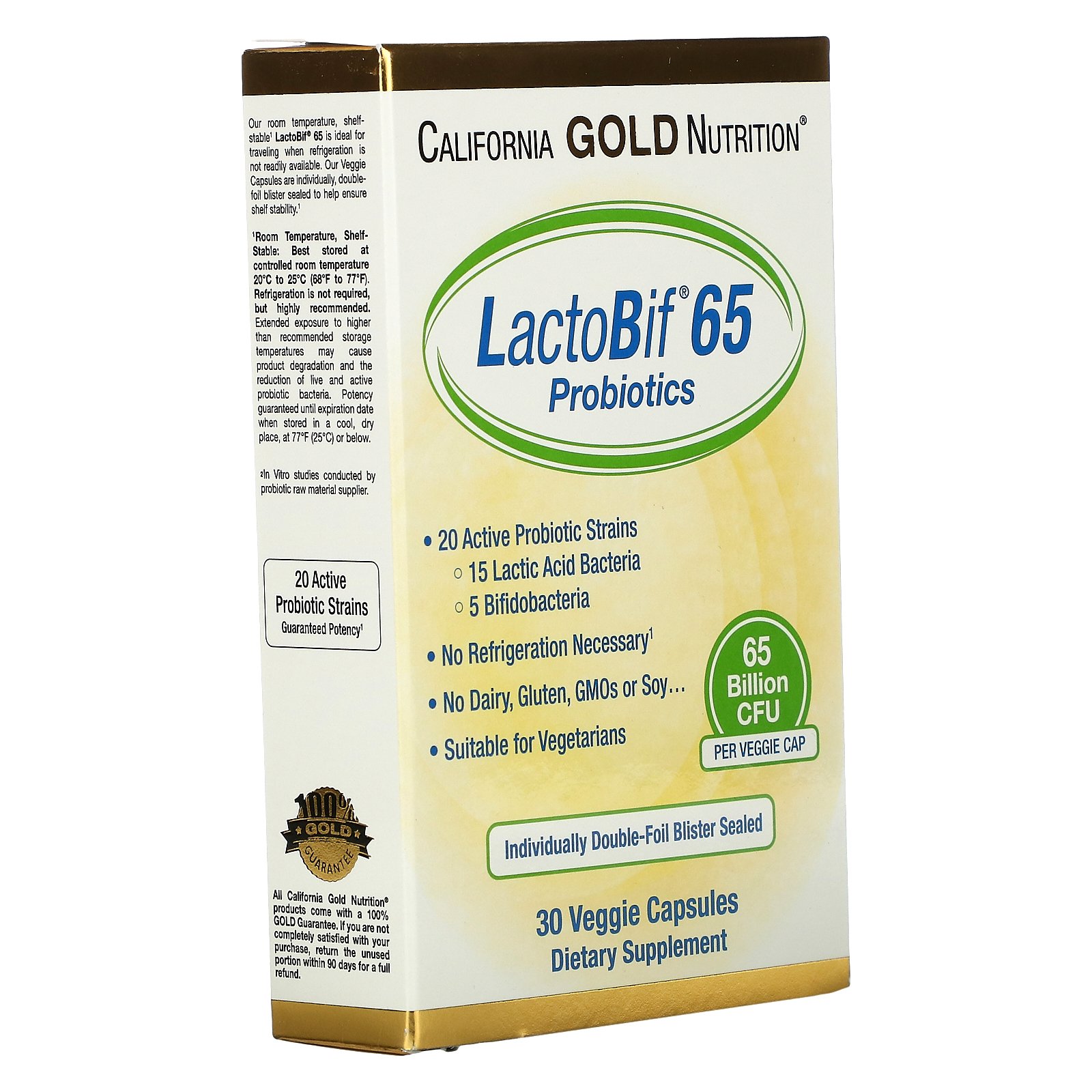 캘리포니아 골드 뉴트리션 락토비프 650억 유산균 (30캡슐 x 4개) - 상세 이미지 4