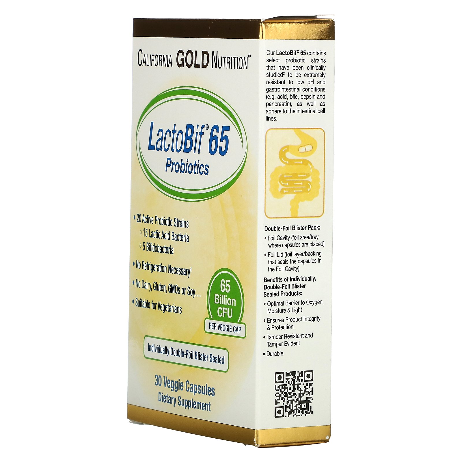 캘리포니아 골드 뉴트리션 락토비프 650억 유산균 (30캡슐 x 4개) - 상세 이미지 5