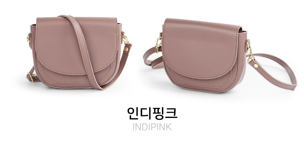 반달 미니 크로스백 플랩 싸개 하프문 미니백 핸드폰 가방 여대생 직장 여성 핸드백 - 상세 이미지 4