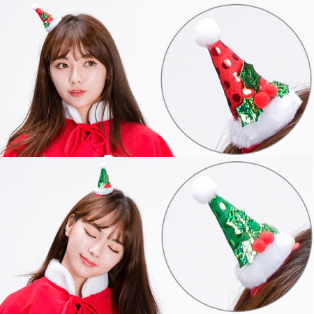 (택배비 무료) 산타고깔머리핀/머리핀/고깔/산타/크리스마스/크리스마스소품