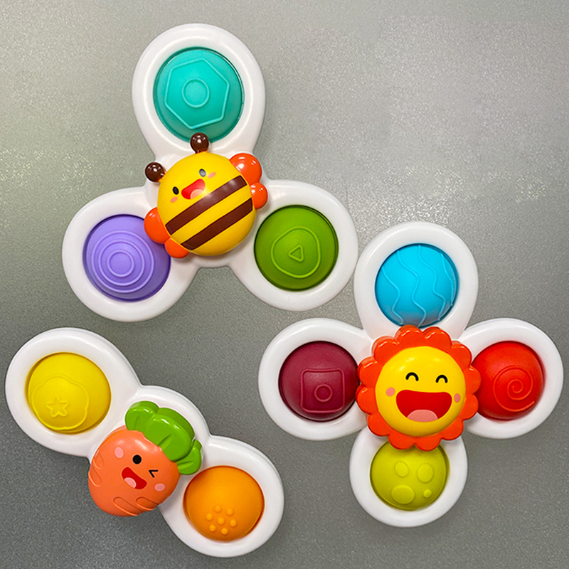 키저스 빙글빙글 스핀팝 흡착 회전 딸랑이 세트 돌 아기 백일 장난감 신생아 선물