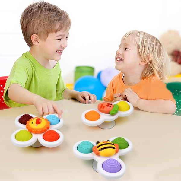 키저스 빙글빙글 스핀팝 흡착 회전 딸랑이 세트 돌 아기 백일 장난감 신생아 선물