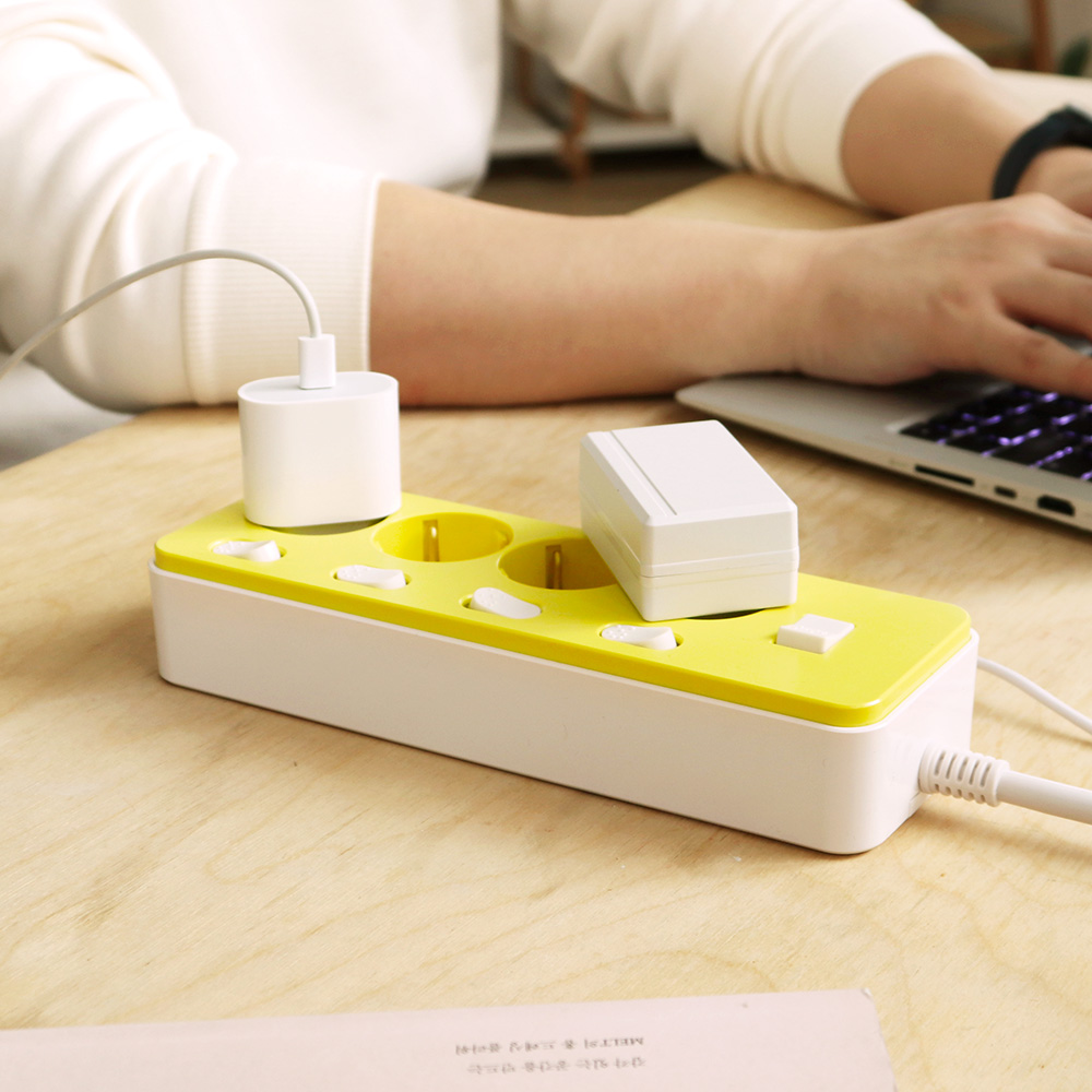 아이정 더좋은 디자인 국산 16A 멀티탭 멀티콘센트 개별 4구 1M