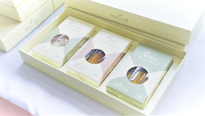 스틱꿀 포장박스사진