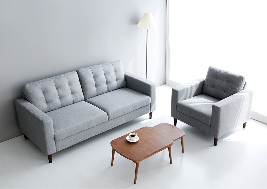 3인용 쇼파 패브릭 천 스웨이드 생활방수 3.5인용 마켓비 데니쉬 소파