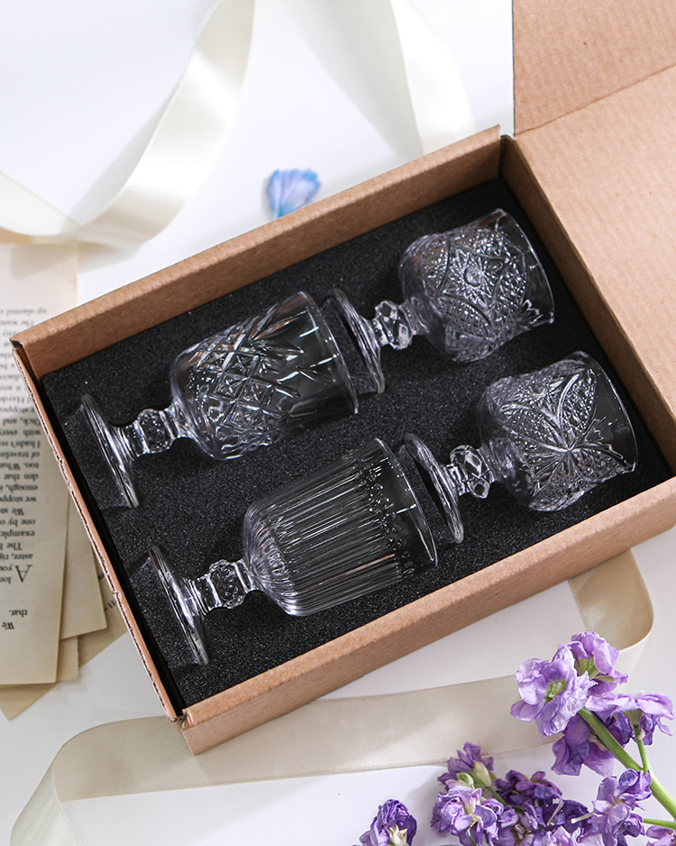 특이한 예쁜 유리 소주잔 고블렛잔 쓸데없는 집들이 선물 대 라인+격자 (CRC0048S) - 상세 이미지 4