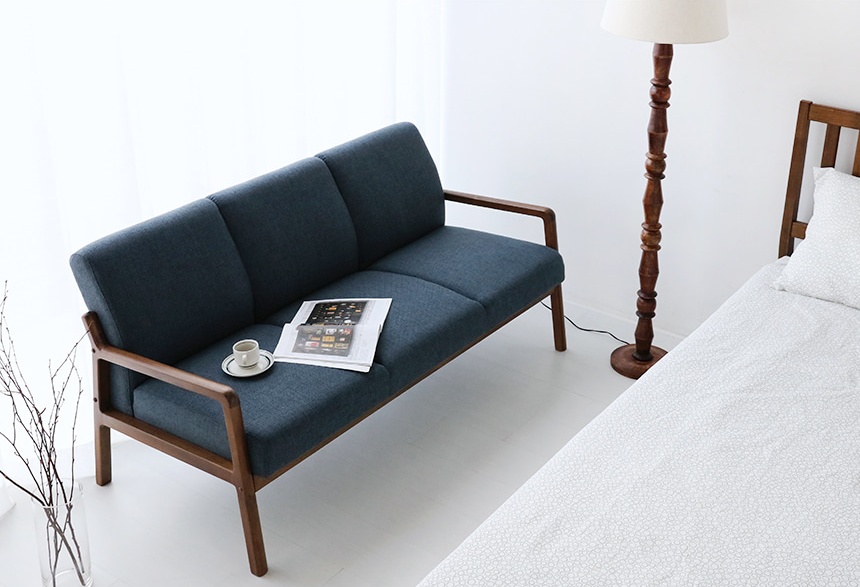 3인용 쇼파 패브릭 천 스웨이드 생활방수 3.5인용 마켓비 데니쉬 소파