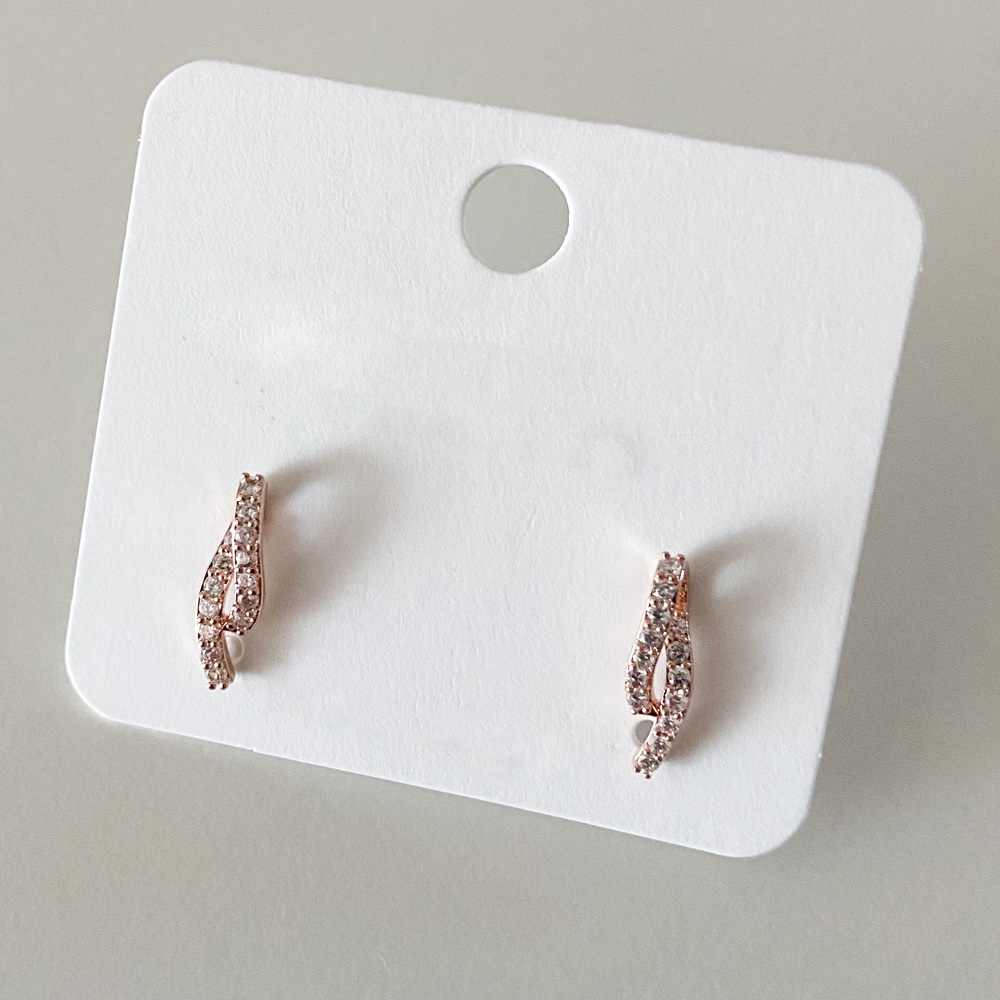 14K 골드필드침 소피아 큐빅 테일 무알러지 금침귀걸이