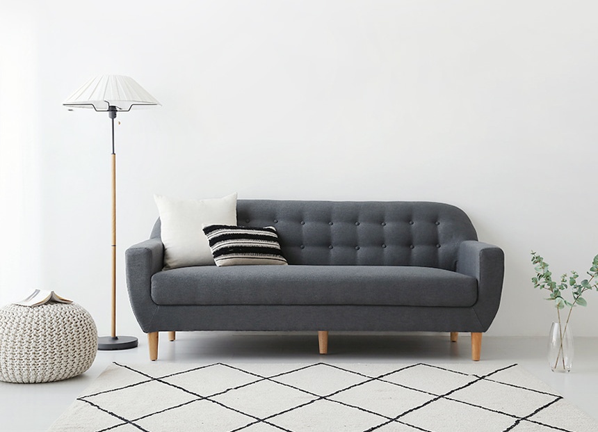 3인용 쇼파 패브릭 천 스웨이드 생활방수 3.5인용 마켓비 데니쉬 소파