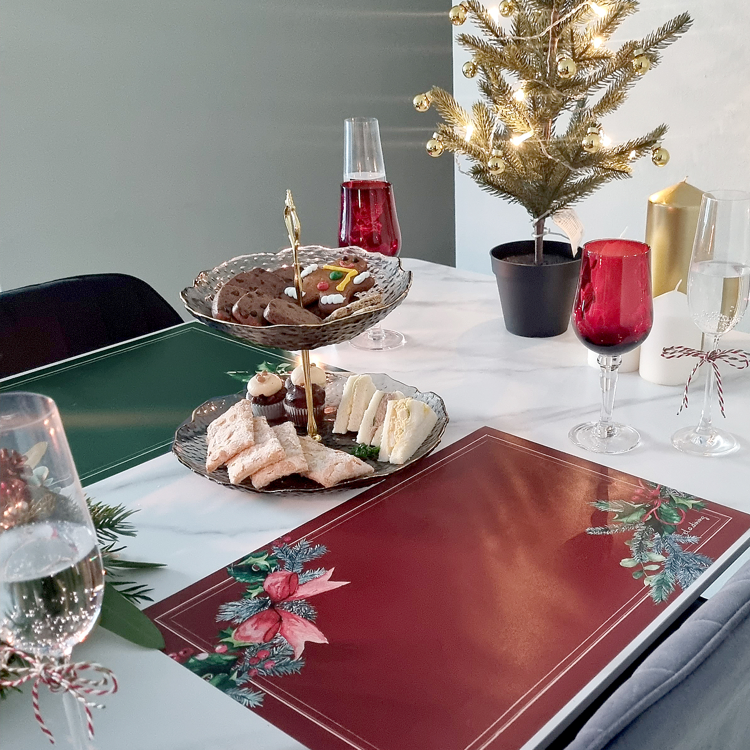 일회용 종이 테이블 식탁매트 10P 세트 크리스마스 엘라다이닝