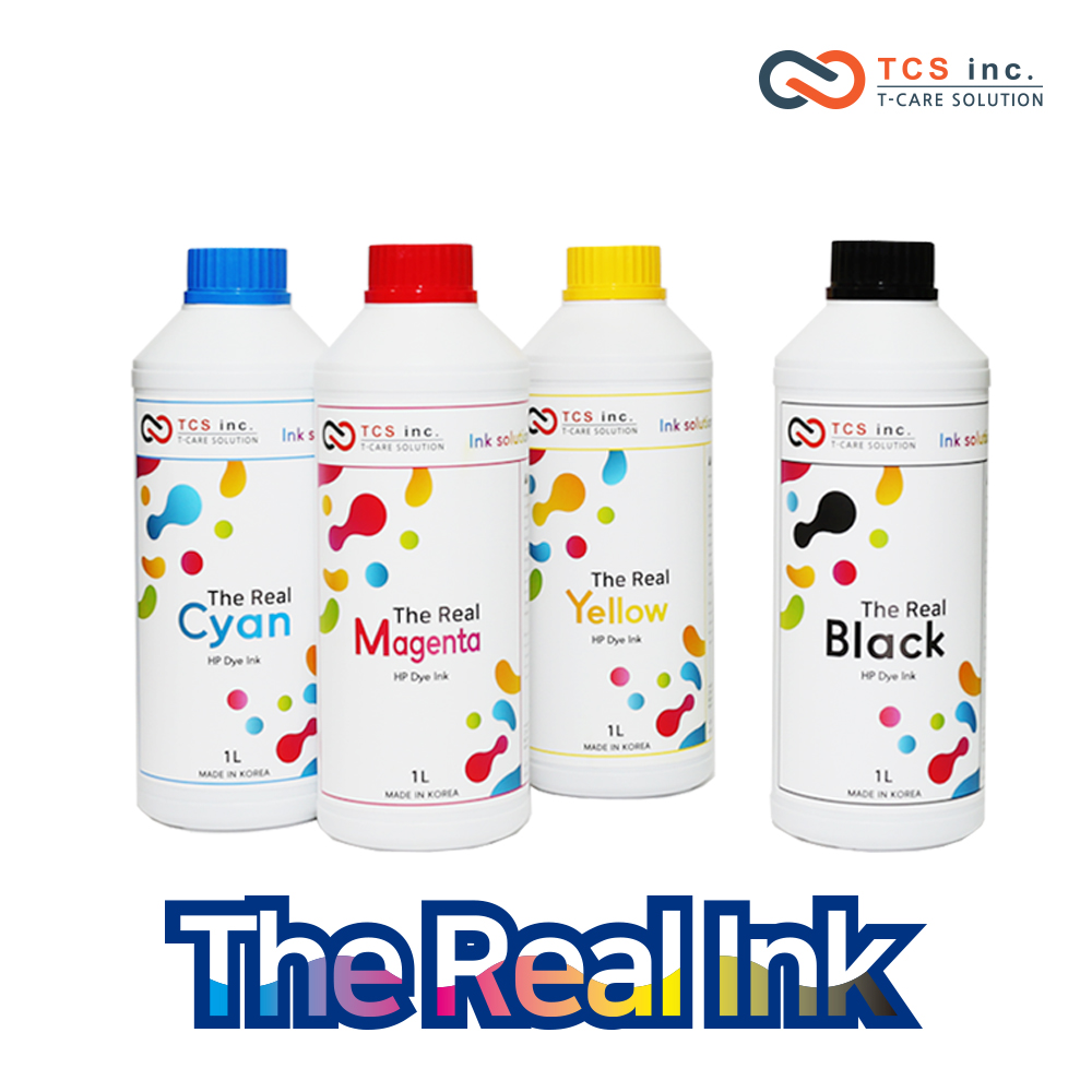 TCS The Real Ink 더리얼잉크 무한잉크 HP CANON 리필잉크 1L 대용량
