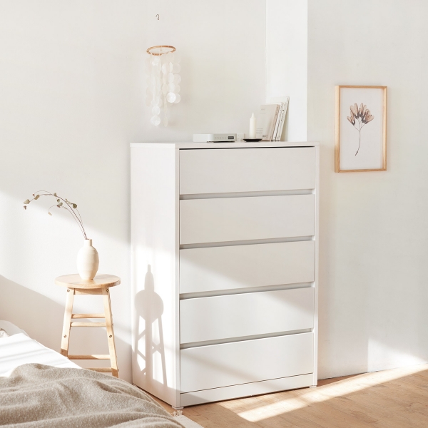 속깊은 마일드 서랍장 수납 드레스룸 거실 침실 정리 가구 1200x450x740mm, 3단, 오프화이트 - 상세 이미지 4
