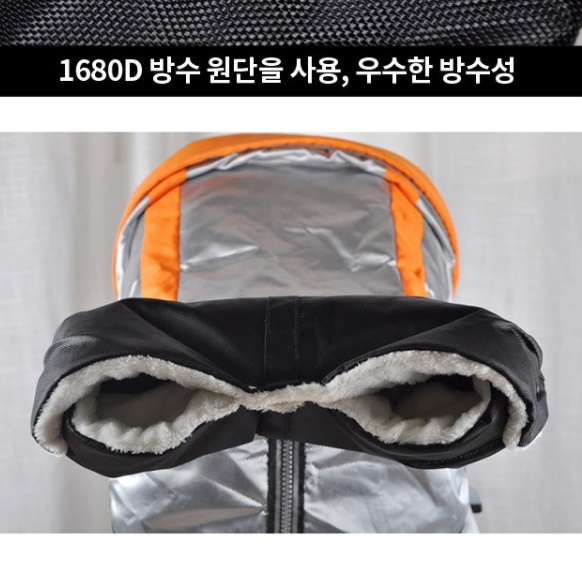 유모차 장갑 웨건 핸드머프 핸들 손잡이 워머 탈부착 방한 커피색 - 상세 이미지 4