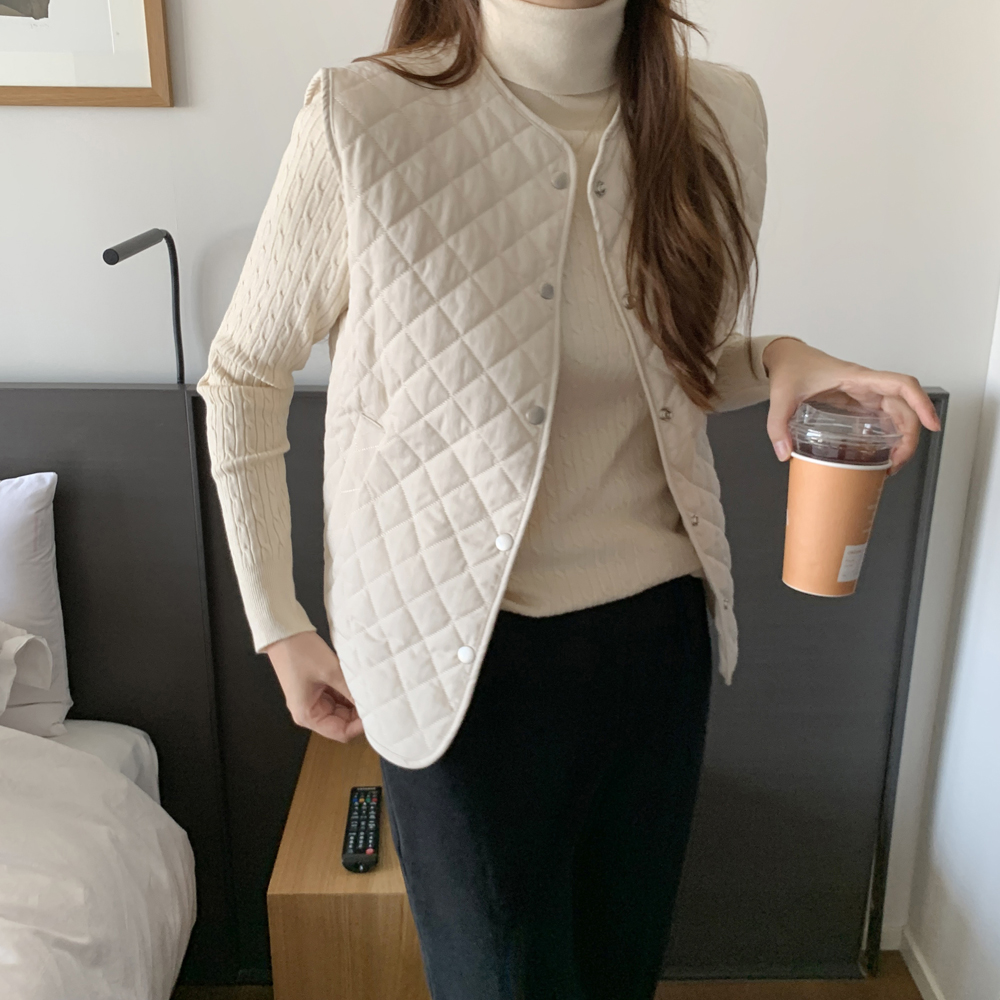 보온성 퀄팅 누빔 후리스 조끼 뽀글이 베스트 양털 쪼끼 여성 경량패딩 조끼 겨울 여자조끼 - 상세 이미지 3