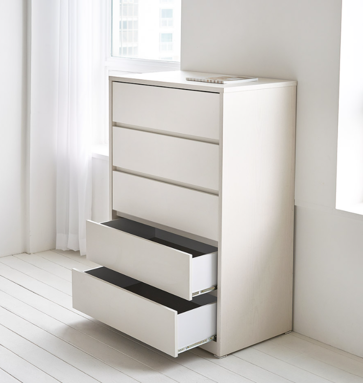 속깊은 마일드 서랍장 수납 드레스룸 거실 침실 정리 가구 800x450x1210mm, 5단, 오프화이트 - 상세 이미지 3