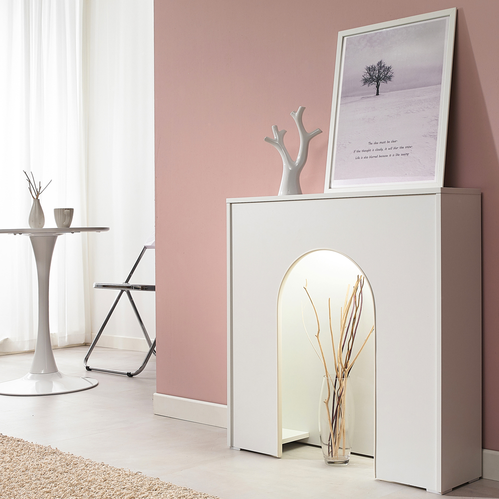 인테리어 벽난로 콘솔 장식장 조명 거실 복도 선반 모형