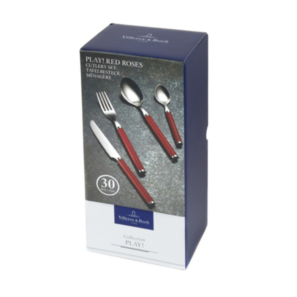 빌레로이앤보흐 커트러리 디너 3종 티스푼 미사용 레드로즈 케익포크