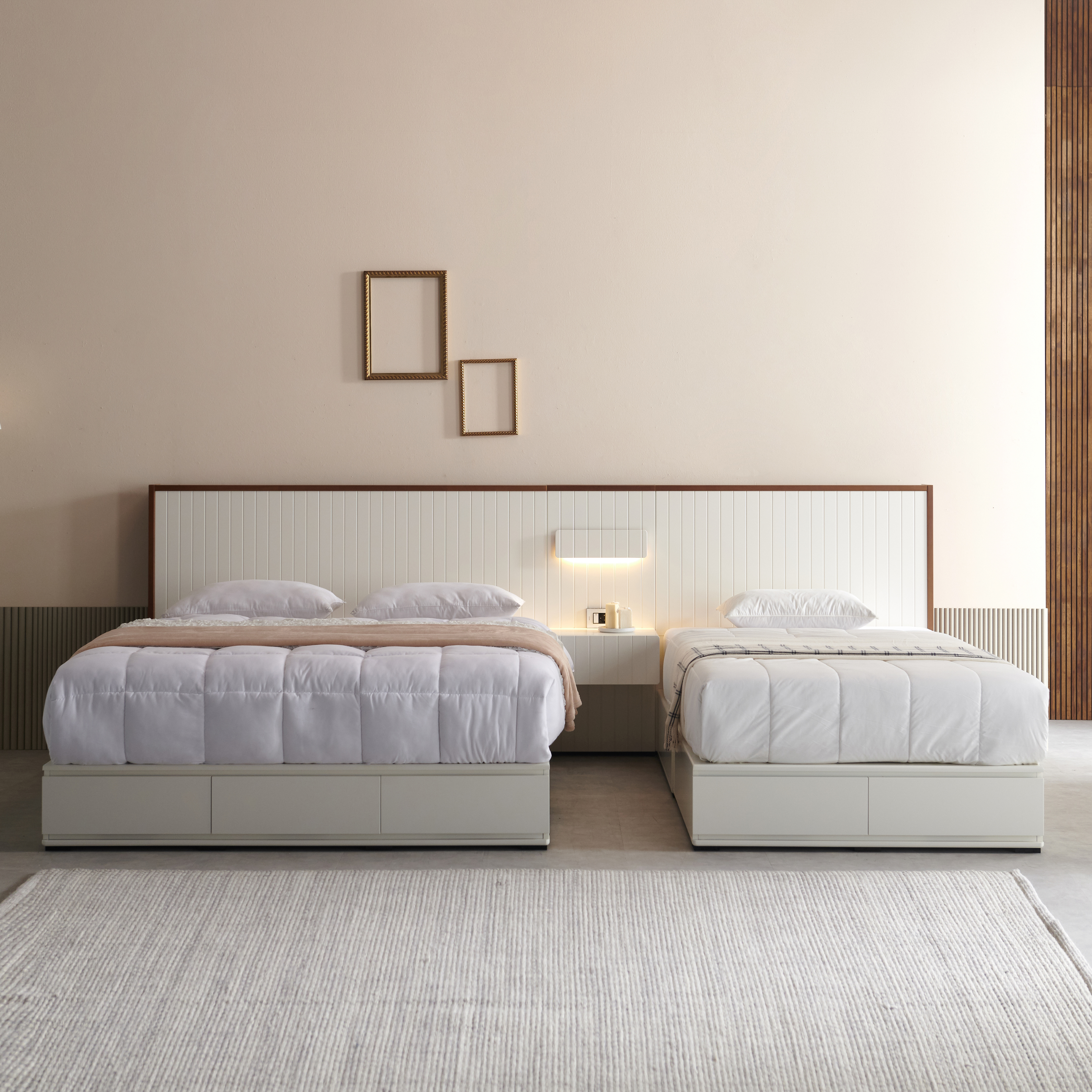 데이니 원목 호텔 침대 프레임 신혼 부부 퀸 킹 사이즈 Q/K공용 국내생산