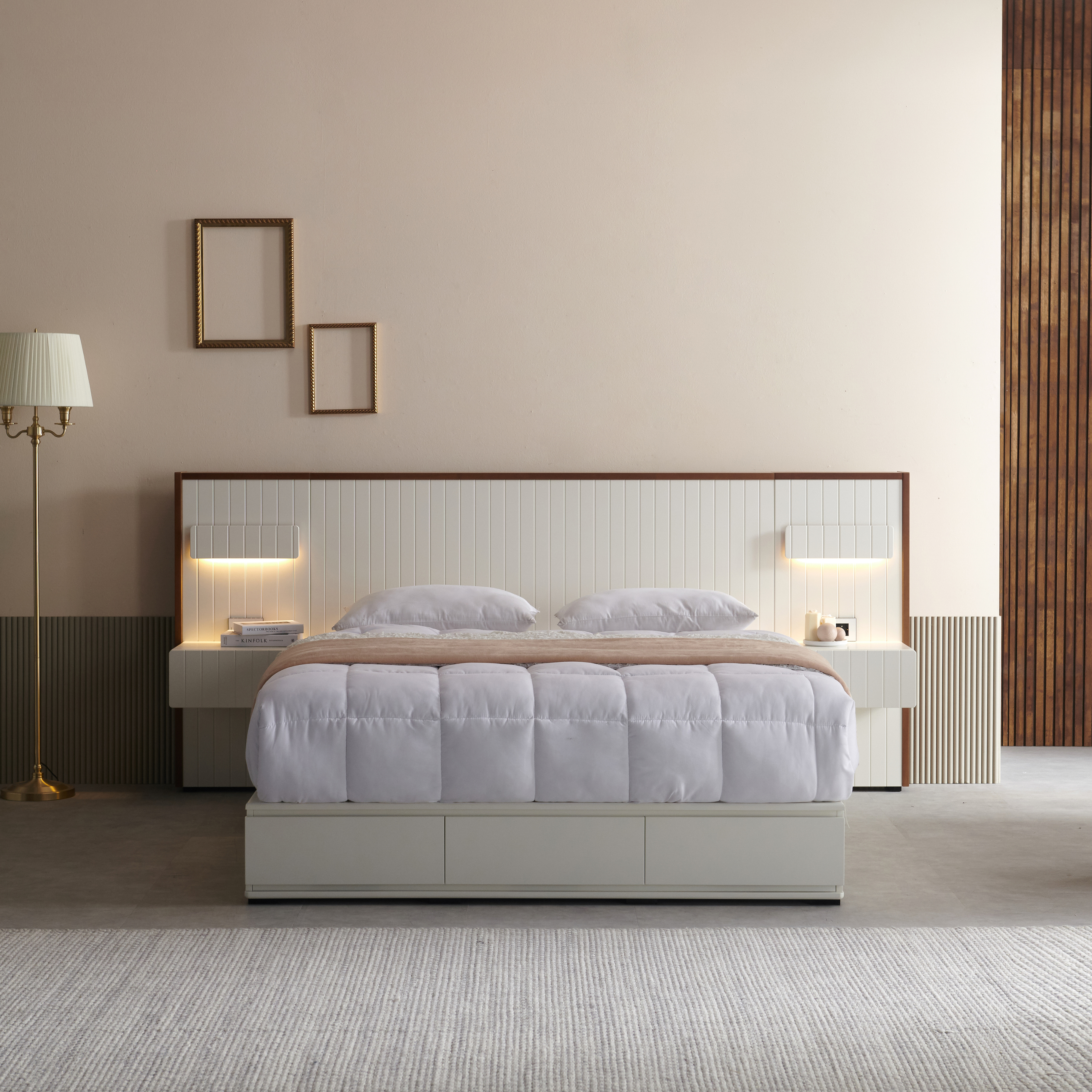 데이니 원목 호텔 침대 프레임 신혼 부부 퀸 킹 사이즈 Q/K공용 국내생산